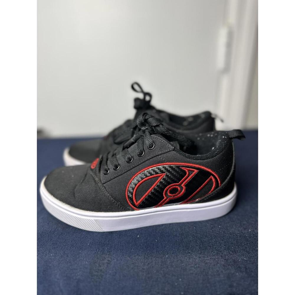 Heelys Sneakers | Black & Red Wheel Shoes | Lace-Up | Youth Size 3